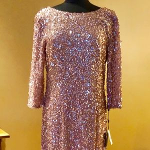 *NWT* Adrianna Papell Rose Gold Sequin Gown SZ 18